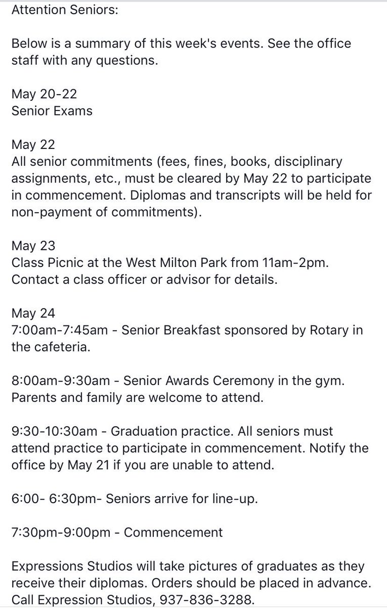 Milton_Union_HS's tweet photo. Attention @MUHS2019 https://t.co/JQqHEJQjL1