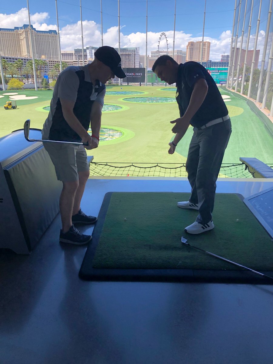 Check out Riley Merritt, our #Leasing Manager, getting a #golf lesson. Special thanks to Dartmouth Company, Chainlinks Retail Advisors, Topgolf and ICSC RECon 2019 Las Vegas! @DartmouthCo <a href="/ChainLinksCRE/">ChainLinks Retail</a> <a href="/Topgolf/">Topgolf</a> <a href="/ICSC/">ICSC</a> #ICSCRECon
