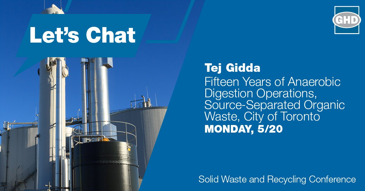 Today we strive for sustainability at the Solid Waste &amp; Recycling Conference. Join GHD's Tej Gidda for a presentation on anaerobic digestion operations and source-separated organic waste. bit.ly/2Q9Qp9s #NYFedConf