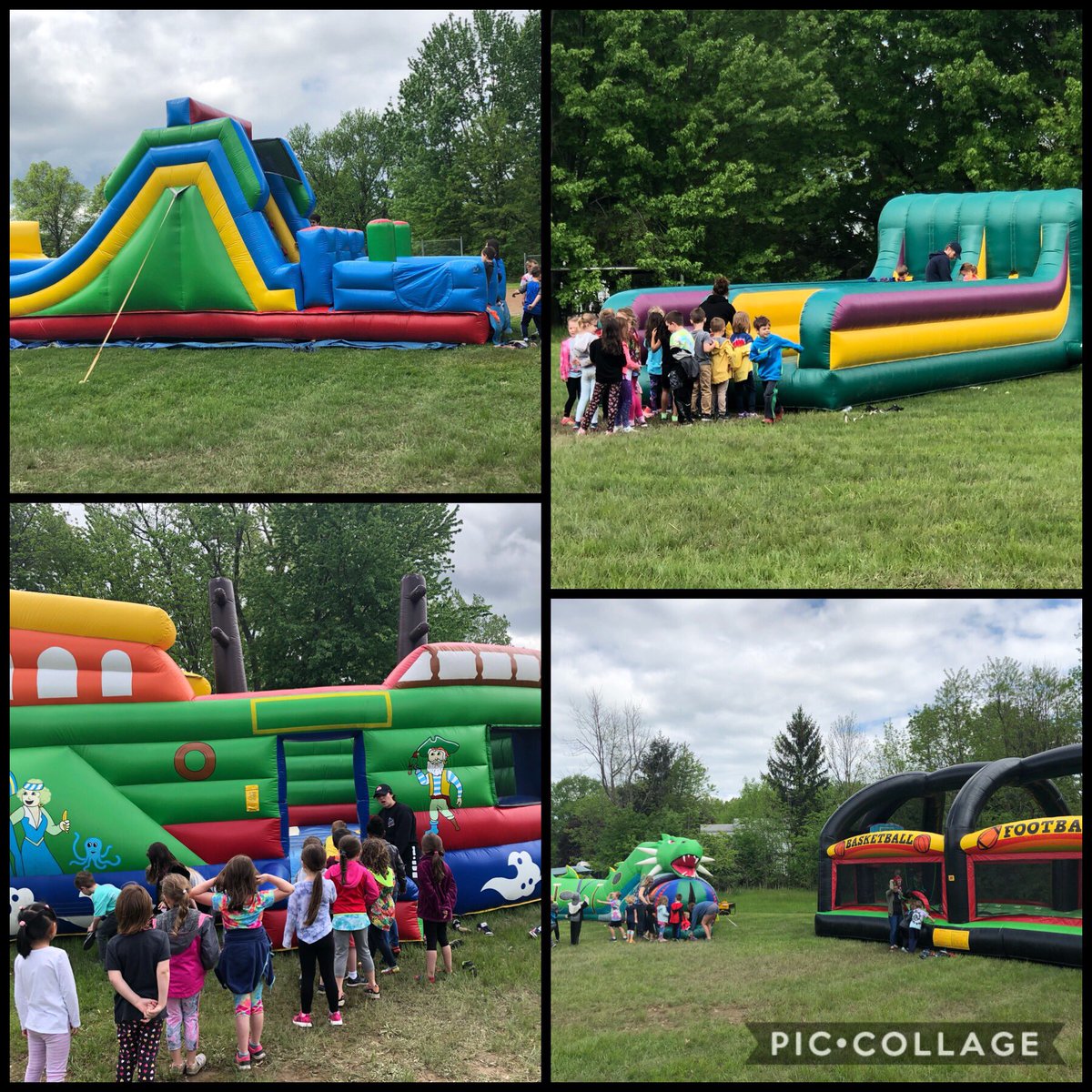 Inflatable fun on field day! Thank you <a href="/PTAHopkins/">Hopkins PTA</a> &amp; <a href="/pe_hritz/">Mr. Hritz</a>! #OnceACard