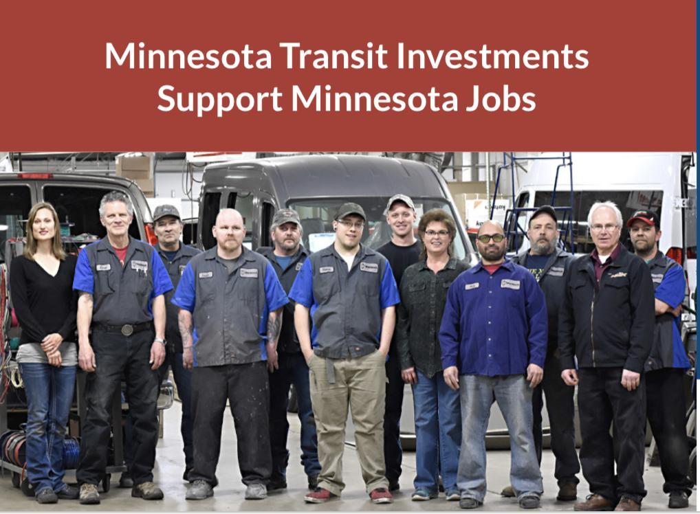 With the #mnleg bonding bill being assembled, remind your rep that
- transit returns $3 for every $1 invested.
- transit connects people to work
- the buses will be built in St Cloud and Crookston, with components from all over #OneMinnesota. 

Let's <a href="/KeepMNMoving/">Keep MN Moving</a>. <a href="/MplsChamber/">Minneapolis Regional Chamber</a>