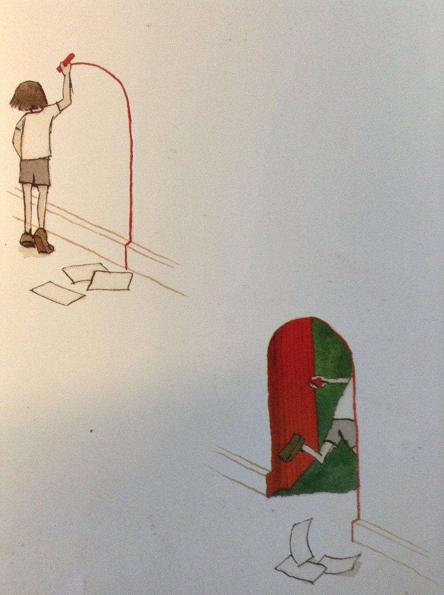 Year 3 discovered a mysterious red door in the forest school today... We think it may be the work of the character from our picture book, Journey!