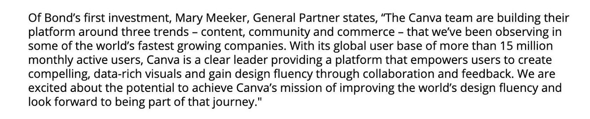 alexrkonrad's tweet image. So famed VC Mary Meeker&apos;s first investment out of her new fund Bond is in Canva, valuing the Australian design software startup at $2.5 billion
