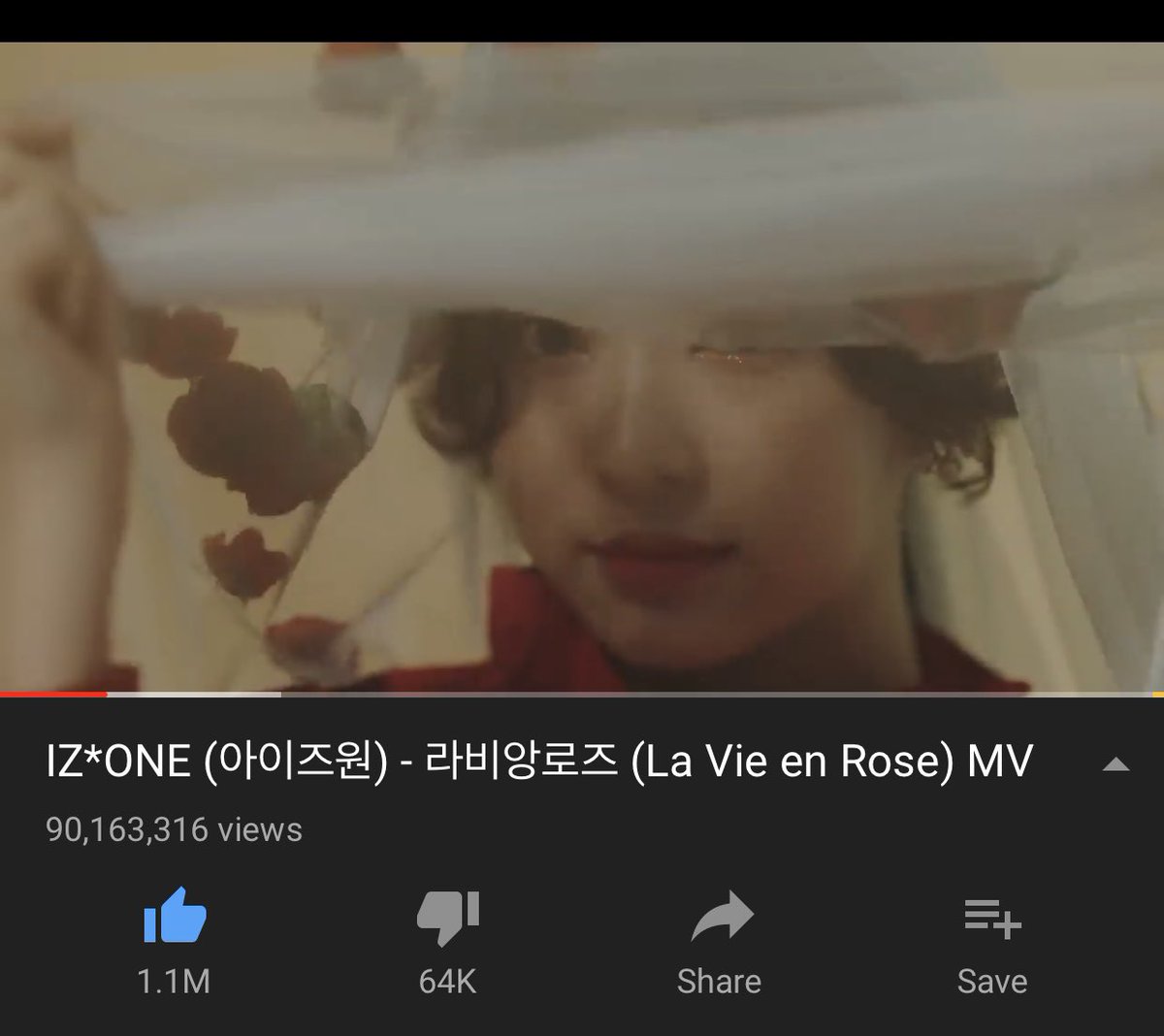 Anoud197's tweet photo. [🌹] IZ*ONE (아이즈원) - 라비앙로즈 (La Vie en Rose) 

19/05 0.00 KST  90,021,954
20/05 0.00 KST 90,163,316 

Today  141,362 views

Our Target is 100M we Reached 90M and now let’s not slow down pls WIZONE Stream 🙏🏻

#IZONE 
#WIZONE 
#LVERProject100M
#아이즈원 https://t.co/w8STqjtbK8