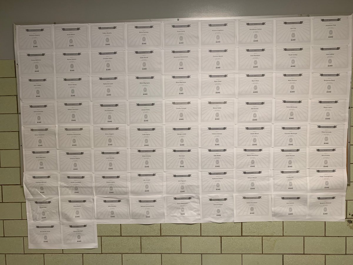 MsHillMMS's tweet photo. Wow! Wow! Wow!
Look at how many 6th graders completed their ALEKS pie this year!!!! Kudos to all!!! https://t.co/Wa0P8qjkdF