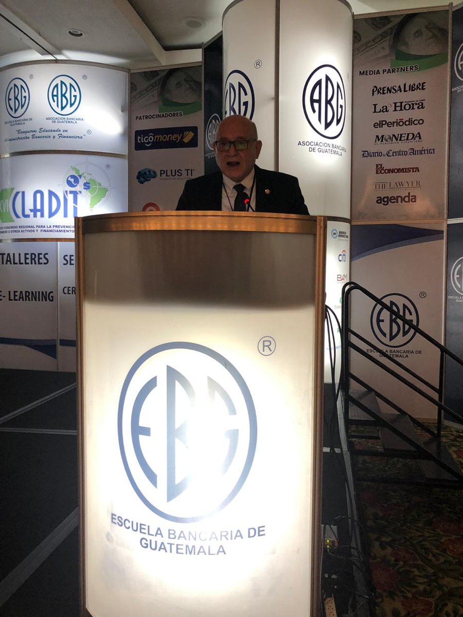 sib_guatemala's tweet photo. Superintendente de Bancos, Lic. Erick Armando Vargas Sierra, participa en la inauguración del "XVI Congreso Regional para la Prevención de #LavadoDeDinero u Otros Activos y el Financiamiento del Terrorismo 2019" #CLADIT, organizado por @ABG_EBG . https://t.co/EfkeRsdAfE