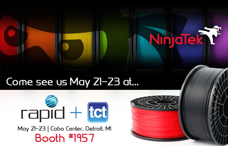 NinjaTek brings Flexible 3D filament to the Rapid + TCT 2019 Show!