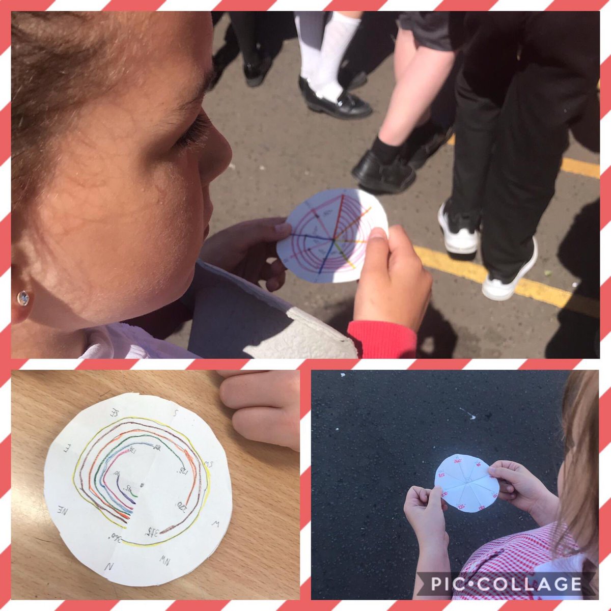 AyrGrammar's tweet photo. P6 are learning about bearings. Today they made their own ‘compasses’ to use outside. #north #clockwise #3figures #angles #degrees #mathsisfun #mathsoutdoors https://t.co/mCiHzXBLzZ