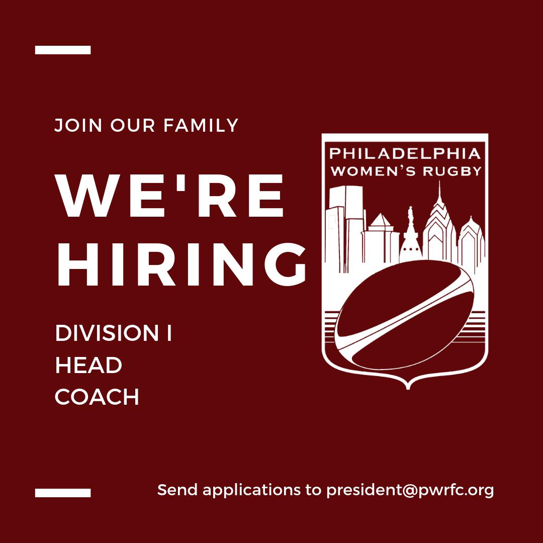 PhilaRugby's tweet photo. We're hiring! Philly Women is looking for a D1 Head Coach to join our family. Learn more here➡️ https://t.co/P3IU5yQvCr https://t.co/7PgtutYw35