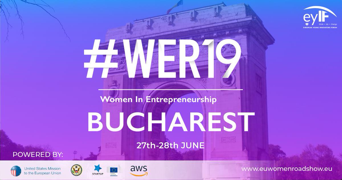 EYIF's tweet image. Bucharest, #savethedate! 🇷🇴 27th-28th June #WER19 will be supporting Romanian #womenentrepreneurs, helping them to get access to finance, to build a solid #network and to find #opportunities to grow their #ideas. Are you a #femalefounder? APPLY NOW bit.ly/2VQEXG2 #