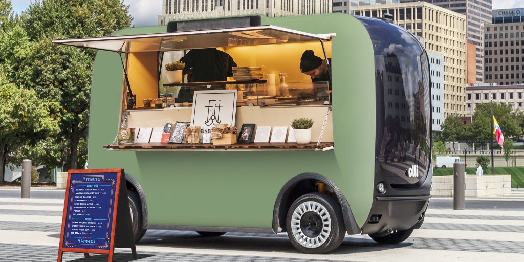 localmotors's tweet image. Imagine this: A fully-electric #Olli food truck that's on the go and around town for you to grab a bite to eat at any time. Anyone hungry just reading this?!