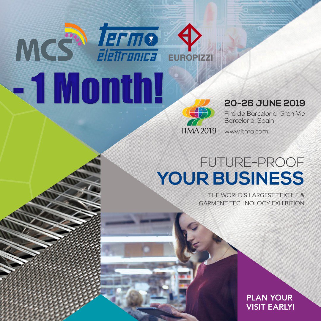 mcstextile's tweet photo. - 1 Month to ITMA 2019!!!
We are ready to go!
#MCSgroup #MCStextile #Termoelettronica #Europizzi #MadeInItaly #RealMadeInItaly #textile #fabric #fabrics #acimit @AcimiT #ITMA #ITMA2019 @ITMAOrganiser https://t.co/vhyXo5WUg2