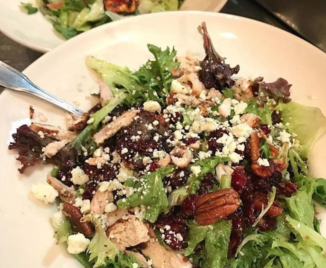 Looking for that perfect summertime salad? The Candied Pecan Grilled Chicken Salad from Blue Marlin comes complete with dried cranberries, mixed greens, Danish bleu cheese, herb vinaigrette, grilled chicken, and candied pecans. Come by today and try it!