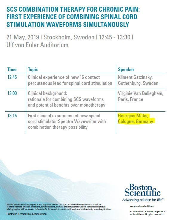 GeorgiosMatis's tweet photo. Join me in #Stockholm for the 67th #Scandinavian #neurosurgical #congress.First clinical experience with an #innovative #SCS device which provides #individualized #treatment #customization - #neuromodulation #WaveWriter #waveforms #chronicpain @IntlNeuromod @VVV_Cologne @UKKoeln https://t.co/gk6Oi9a2Rl