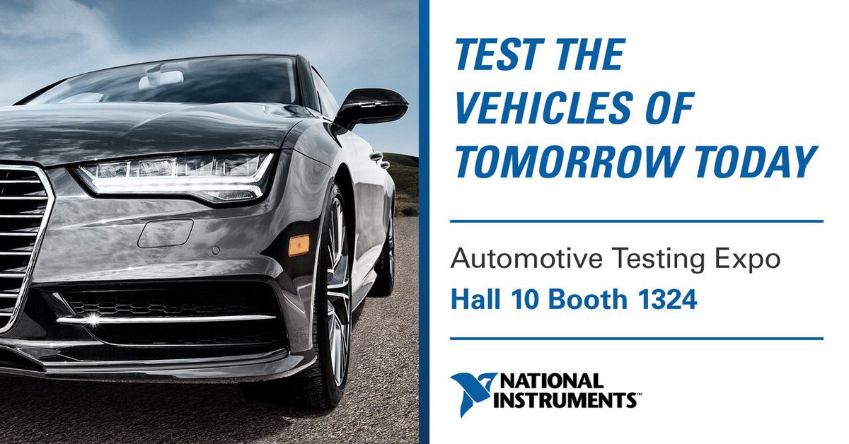 RahmanNow's tweet image. Visit @NIglobal at the Automotive Testing Expo to learn how we and our partners are tackling the challenges of Automated Test and Measurement in the Automotive Industry: #driverassistance / #activesafety, #ehicleconnectivity and #electrification. See you in Stuttgart tomorrow🌻
