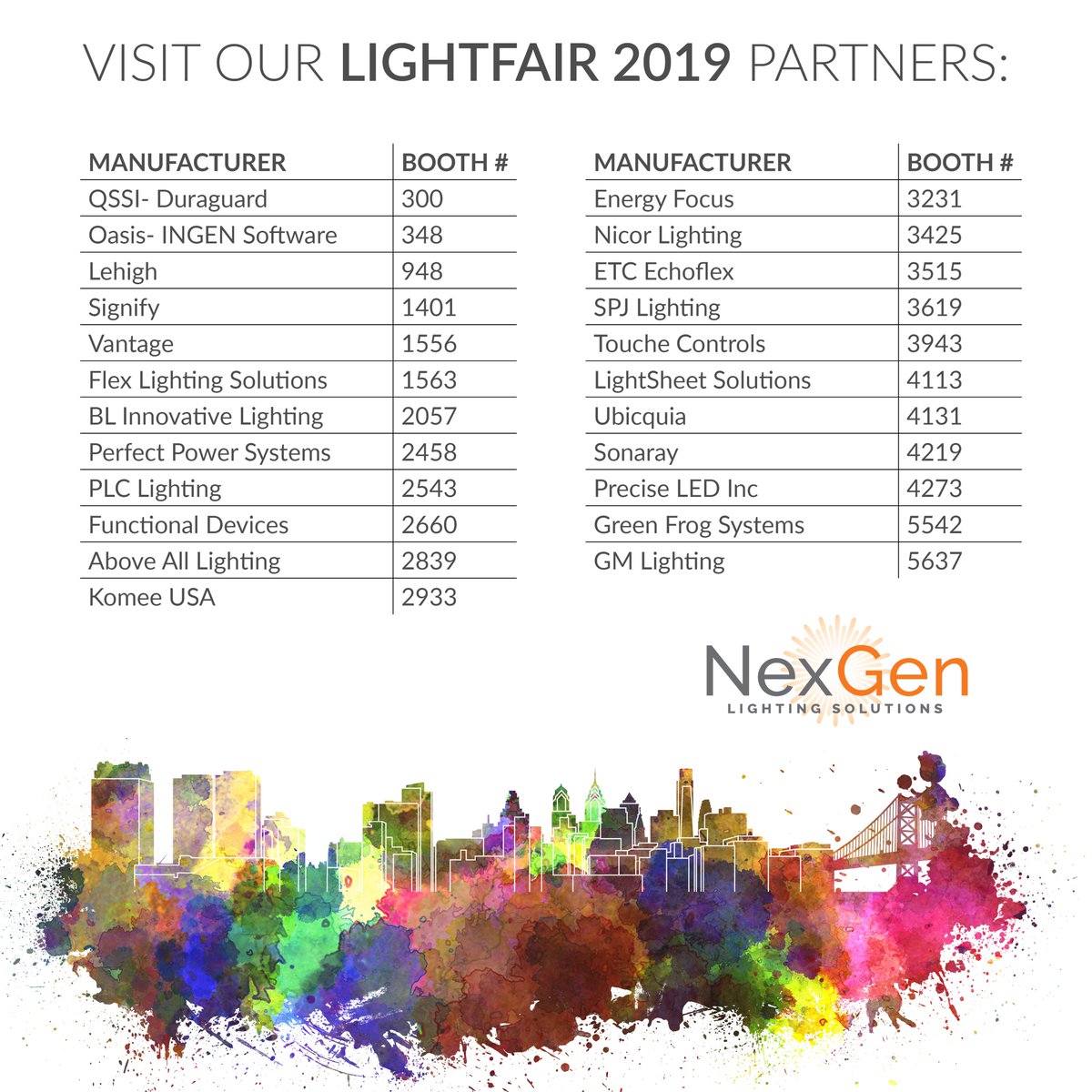Are you going to @lightfair this week? Make sure to stop by and see all the exciting products at our manufacturer partner booths. See you soon!
#LFI2019 #LightFair #LightFair2019 #Philadelphia #lighting #Architecturaldesign  #dallas #texas #nglslighting #nexgenlighting #Visitus