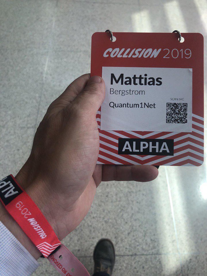 Quantum1Net's tweet image. 🤓 Arrived at #CollisionConf @CollisionHQ .

#Quantum1Net / #CollisionConf / #QCoin /  #futurism #cryptocurrency #blockchain #decentralized #iot #smartcities