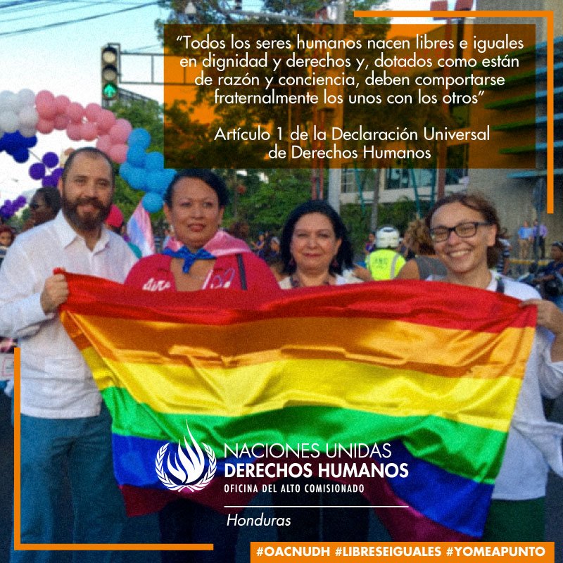 OACNUDHHN's tweet photo. Artículo 1. Todos los seres humanos nacen libres e iguales en dignidad y derechos y, dotados como están de razón y conciencia, deben comportarse fraternalmente los unos con los otros. #DeclaracionDDHH
Declaración Universal de Derechos Humanos 
#OACNUDH #Libreseiguales 🏳️‍🌈 https://t.co/SyCZLLDpB3