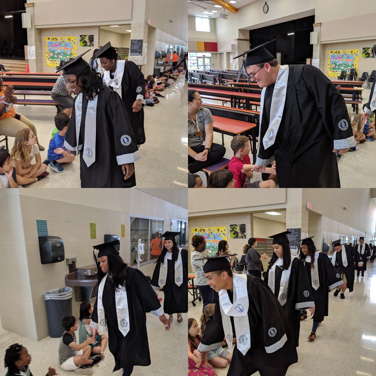 ShadowCreekHS's tweet photo. Sharks with near perfect attendance participated in our annual graduation walk through the halls of our feeder elementary campuses and they were shown great fanfare from  students. Thanks to you all.  @PomonaElem @DukeElem @MarekElem @WilderElem @gyerangers @sdbrothers17 https://t.co/AI6WdCmq52