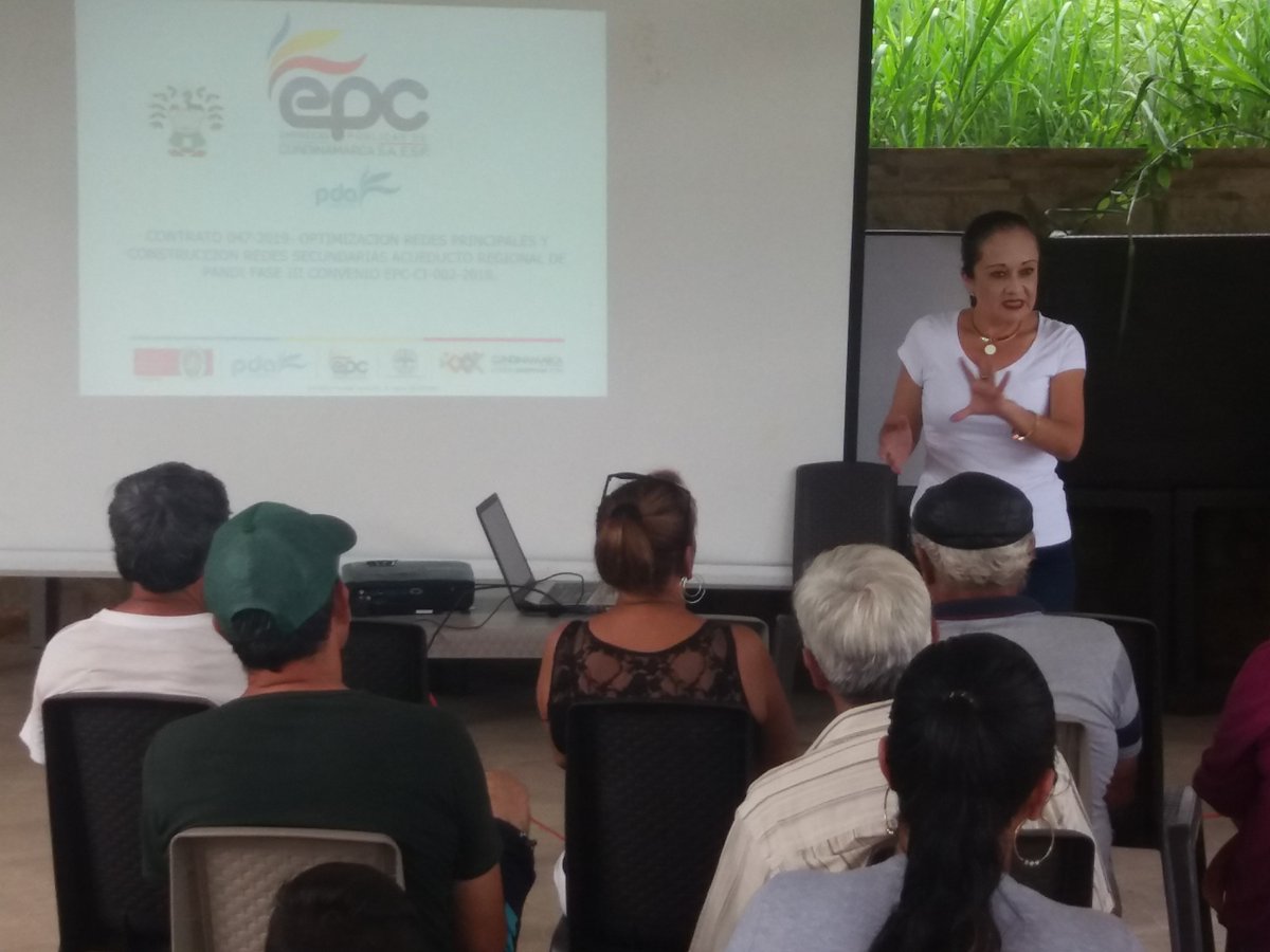 SOCIALIZACION PROYECTO

CONTRATO 047 DE 2019
OPTIMIZACIÓN DE LAS REDES PRINCIPALES, Y CONSTRUCCIÓN DE REDES SECUNDARIAS DEL ACUEDUCTO REGIONAL DE PANDI FASE III CONVENIO EPC-CI-002-2018