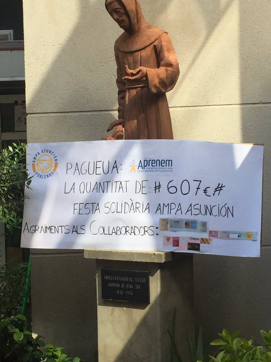 Albert Navarro (@albertpj75) on Twitter photo Moltíssimes gràcies a l’AMPA del <a href="/ANS_Poblenou/">Col·legi Asunción</a> El dissabte passat van fer una jornada solidària recaudant diners per <a href="/AprenemAutisme/">Associació Aprenem Autisme</a> Sou molt bona gent! Moltíssimes gràcies a l’AMPA del <a href="/ANS_Poblenou/">Col·legi Asunción</a> El dissabte passat van fer una jornada solidària recaudant diners per <a href="/AprenemAutisme/">Associació Aprenem Autisme</a> Sou molt bona gent!