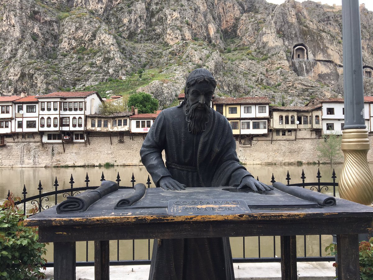 Modern day Amasya is where the Greek geographer and historian Strabo was born, known as Amaseia, Pontus in his time (the statue is of him in the city). More information about him here:  https://www.britannica.com/biography/Strabo. The other images are from the 15th century Sultan Beyazit II Masjid.