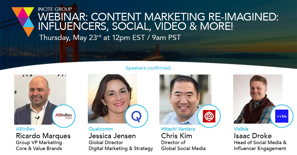 Delighted to be chairing Thursday's discussion, alongside some powerhouses of the #ContentMarketing world! Not sure how we're going to squeeze that much knowledge into 1 hour, but dammit we'll try! 
Register here to join: bit.ly/30uVcqS