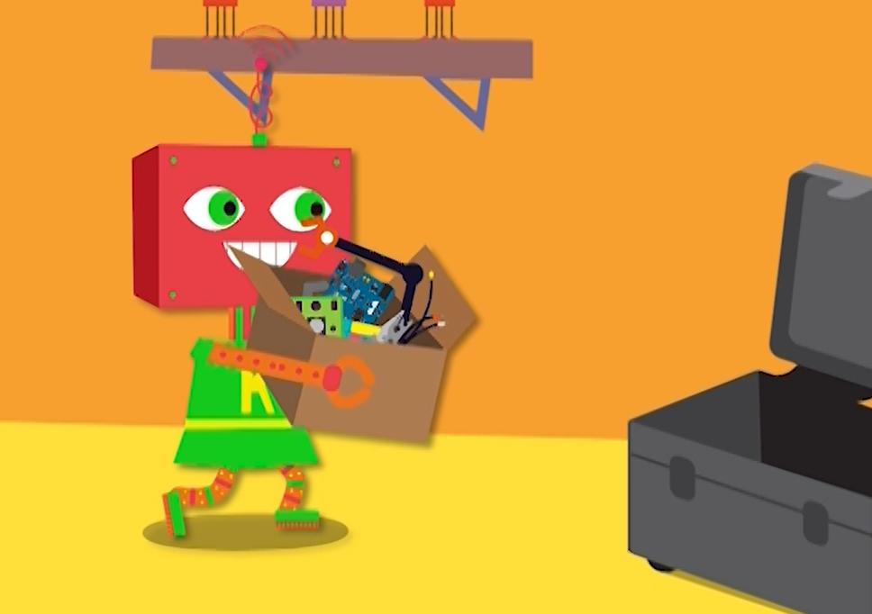 educarportal's tweet photo. En este capítulo de #Digiaventuras, Elio y Luna crean a Rocío Bot, la primera robot construida en una casa del árbol. ¿Pero cómo hacer para que se mueva y haga cosas? Junto a ella aprenderán sobre hardware y software: https://t.co/QyT2xdVuBe #SeriesEducativas #AprenderConectados https://t.co/iklYduNxTY