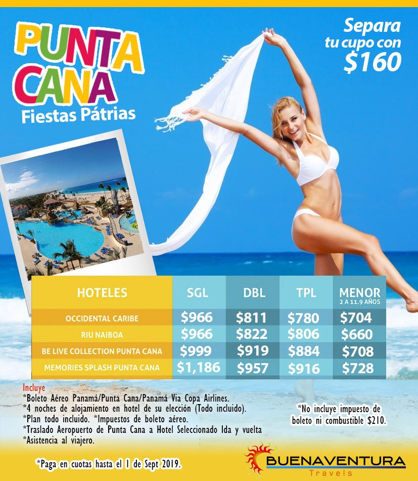 BVTRAVEL's tweet image. Puedes tener las vacaciones que deseas solo junto a #BuenaventuraTravels. Aprovecha nuestras ofertas para estas #FiestasPatrias
.
Comenta o Llama para cotizar
392-3870 / 392-3872
reservas@buenaventuratravels.com