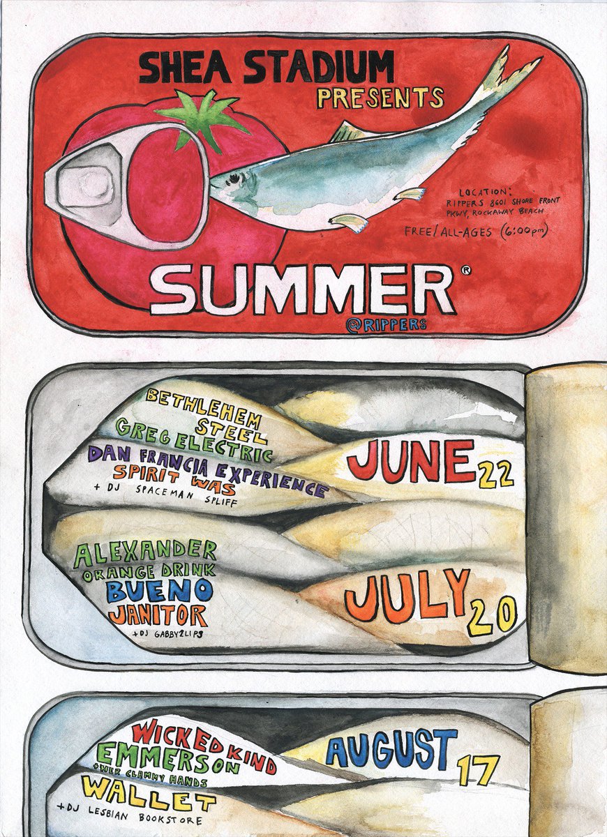sheastadiumbk's tweet photo. JUST ANNOUNCED!  Shea summer schedule at Rippers w/ Bethlehem Steel, Alexander Orange Drink, Wicked Kind, Greg Electric, Bueno, Emmerson, Dan Francia Project, Spirit Was, Janitor &amp; Wallet https://t.co/dzQ3AOvBEN https://t.co/CWkaAYyxOE