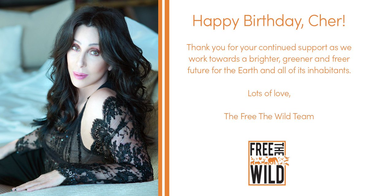 ftwglobal's tweet photo. Happy Birthday @cher ! Thank you for your continued support as we work towards a brighter, greener and freer future for the Earth and all of its inhabitants. Lots of love, The Free The Wild Team 🎉🐘
#FTW #FreeTheWild #cher #birthday https://t.co/5GTuIt9zhs