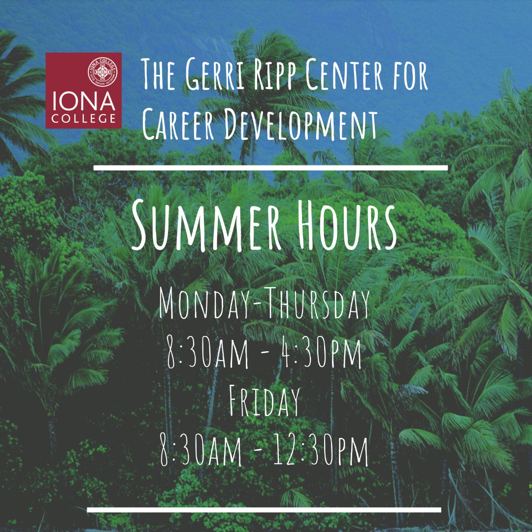IONACareers's tweet photo. ⭐Meetings during the summer are by Appointment only. ⭐
To schedule an appointment please log into HANDSHAKE or access the portal https://t.co/dP5sAv8tuj https://t.co/fEtCDS2z7N