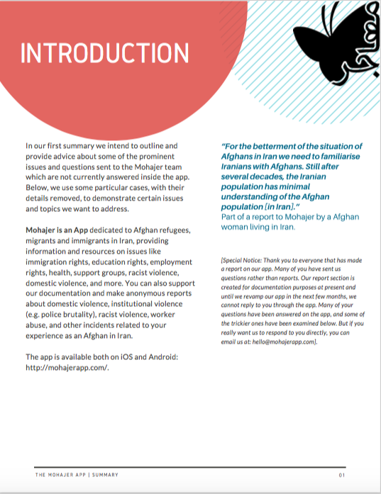 MohajerApp's tweet photo. Our 1st report includes information (&amp; advice on):
- The exploitation of #Afghan #refugee/migrant workers;
- Denial of #citizenship &amp;separation of families 
- Harsh living conditions due to #discrimination, #xenophobia, &amp;unequal access to basic resources: https://t.co/3nt2I8OSaJ https://t.co/1ilWZ0Z8B1