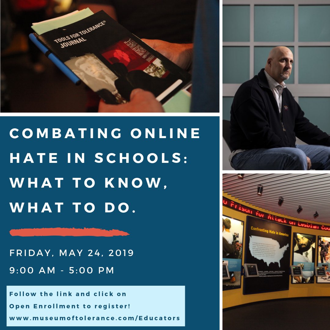 This Friday, May 24th, The <a href="/musoftolerance/">Museum of Tolerance</a> is hosting a one-day program on how educators and other adults in school communities can address the growing problem of young people’s exposure to online hate! Register TODAY: sci.usc.edu/event/combatin…