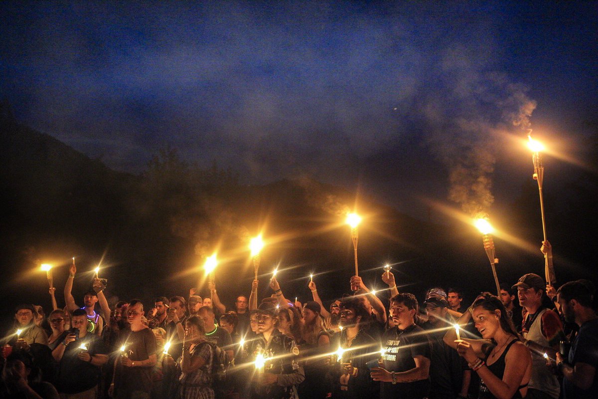 CarlyGeraci's tweet photo. Hikers gather to honor Ronald Sanchez Jr., known as “Stronghold,” during a vigil at Trail Days at Backer Park in Damascus, Va., on May 18, 2019. Police identified Sanchez as the victim in a stabbing that happened on the Appalachian Trail last week. #AppalachianTrail https://t.co/lH6gmPoNOQ