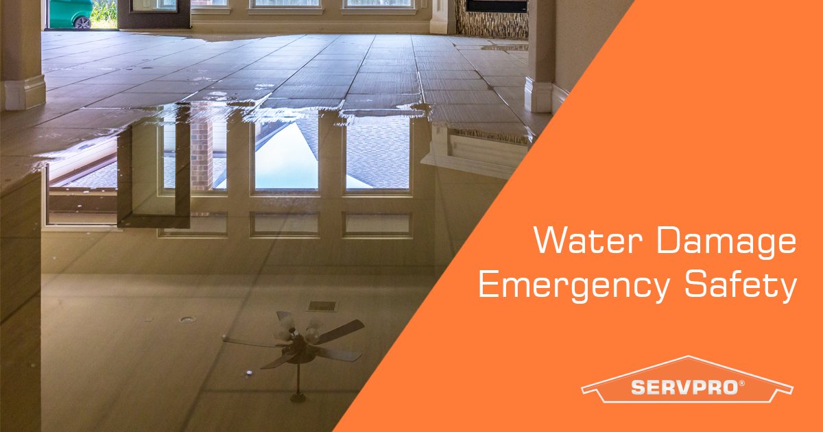 After any water damage situation, your primary focus should be safety. Electrical and “slip and fall” hazards are some of the most prevalent concerns.