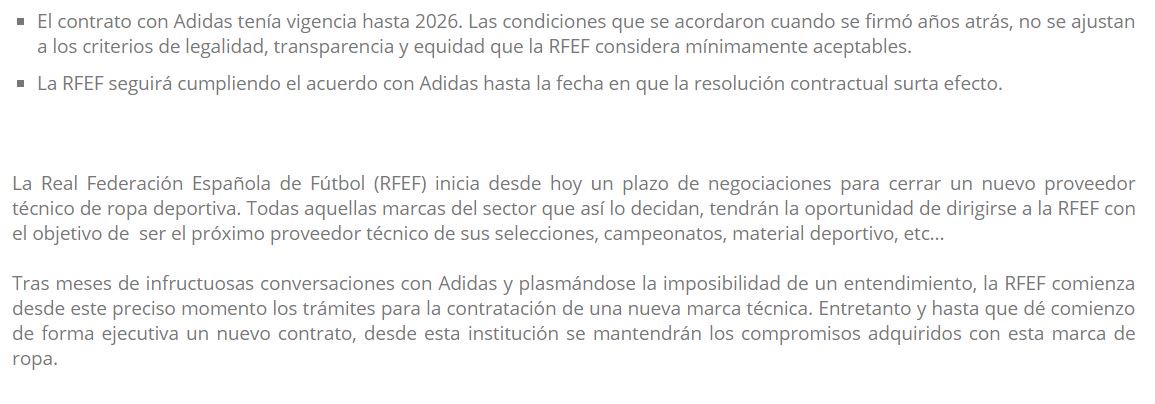 Todo Sobre Camisetas on Twitter: "🇪🇸📰 La RFEF anunció que se contrato firmado con adidas 2026 e inicia la búsqueda un nuevo sponsor técnico: https://t.co/OLX4GsE8FX https://t.co/cbKHCZYG58" / Twitter