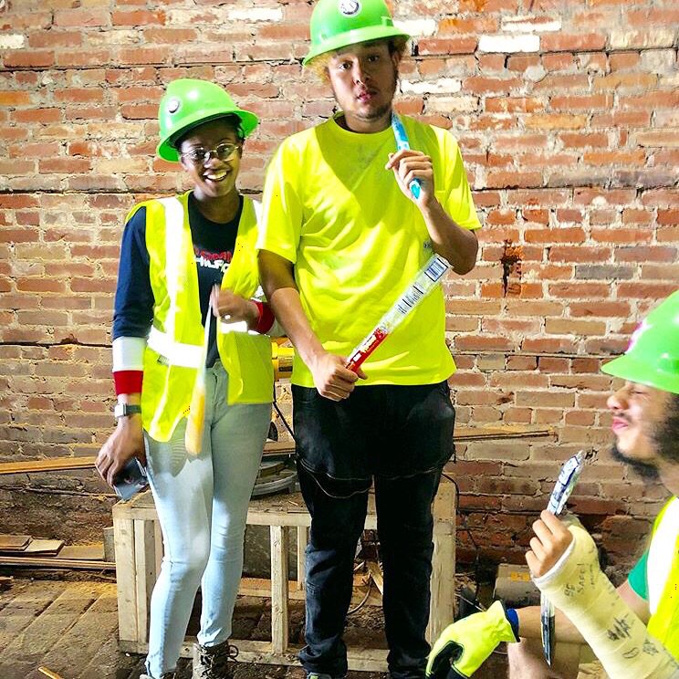 YouthBuildPHL's tweet photo. #Summer is on the way! #GreenBuild students just finished up some demo on the worksite and are beating the heat with freeze pops. How are you staying cool today? ☀️ #ybphilly #YBWave. https://t.co/x7gMc9Uw2J