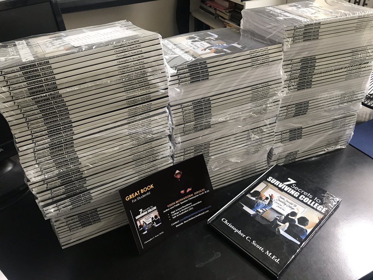 ChrisSmotivates's tweet photo. Just finished signing these books. Getting ready to ship them to their destinations!

#AVID
#TPSProud 
#CMSDSchools 
#SummerbridgePrograms
#The7SecretsToSurvivingCollege 
#ReachToTeach100K https://t.co/3ab1HF2wqU