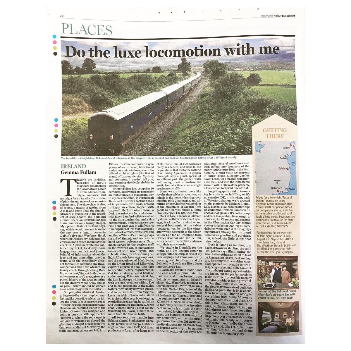 Some lovely pieces over the weekend on the stunning @belmond #GrandHibernian #luxurytrain in @sundaybusiness Magazine and @TheSundayIndo #Living 🚂 #travel #luxurytravel