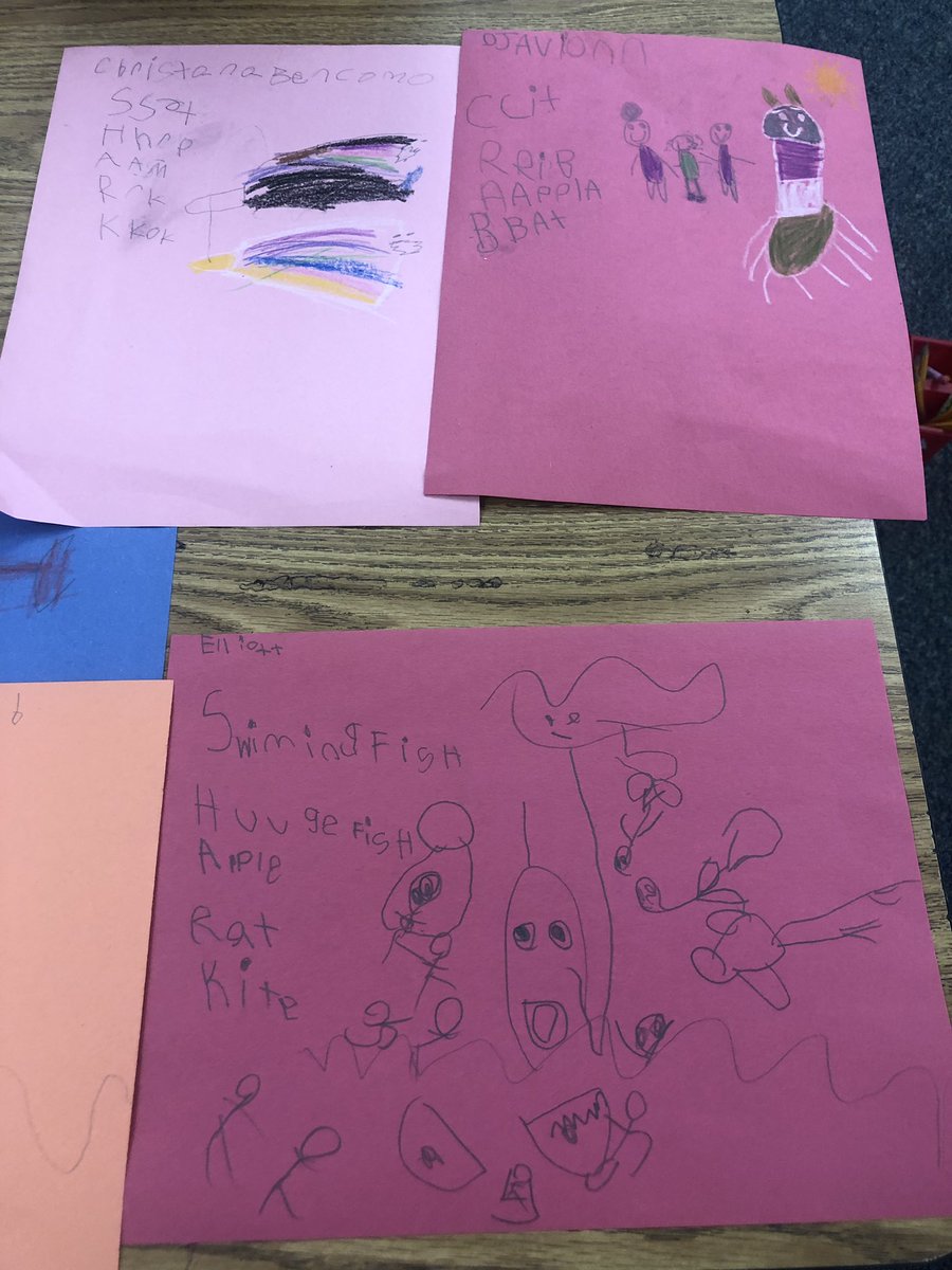 Britt_FES's tweet photo. Kindergartners attempting to write an acrostic poem of an ocean animal from the book Commotion in the Ocean. They did a 👍🏽! @neetneet1976 https://t.co/6SRHSyRt0D