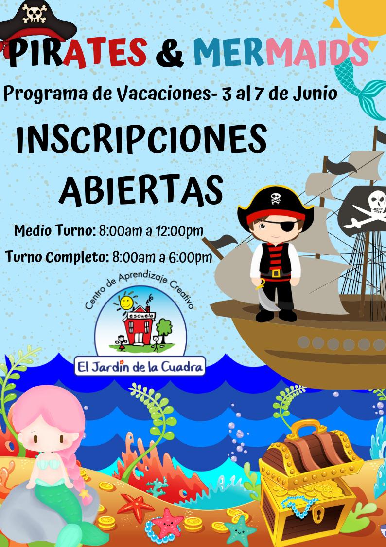 ElJardinDeLaCua's tweet image. INSCRIPCIONES ABIERTAS!!
Se acercan las vacaciones de medio año y tendremos un programa muy divertido, lleno de muchas actividades para todos nuestros piratas y sirenitas del 3 al 7 de Junio, que no te puedes perder!!!
Reserva tu cupo al 221-0234 ó al 203-4414
Los esperamos