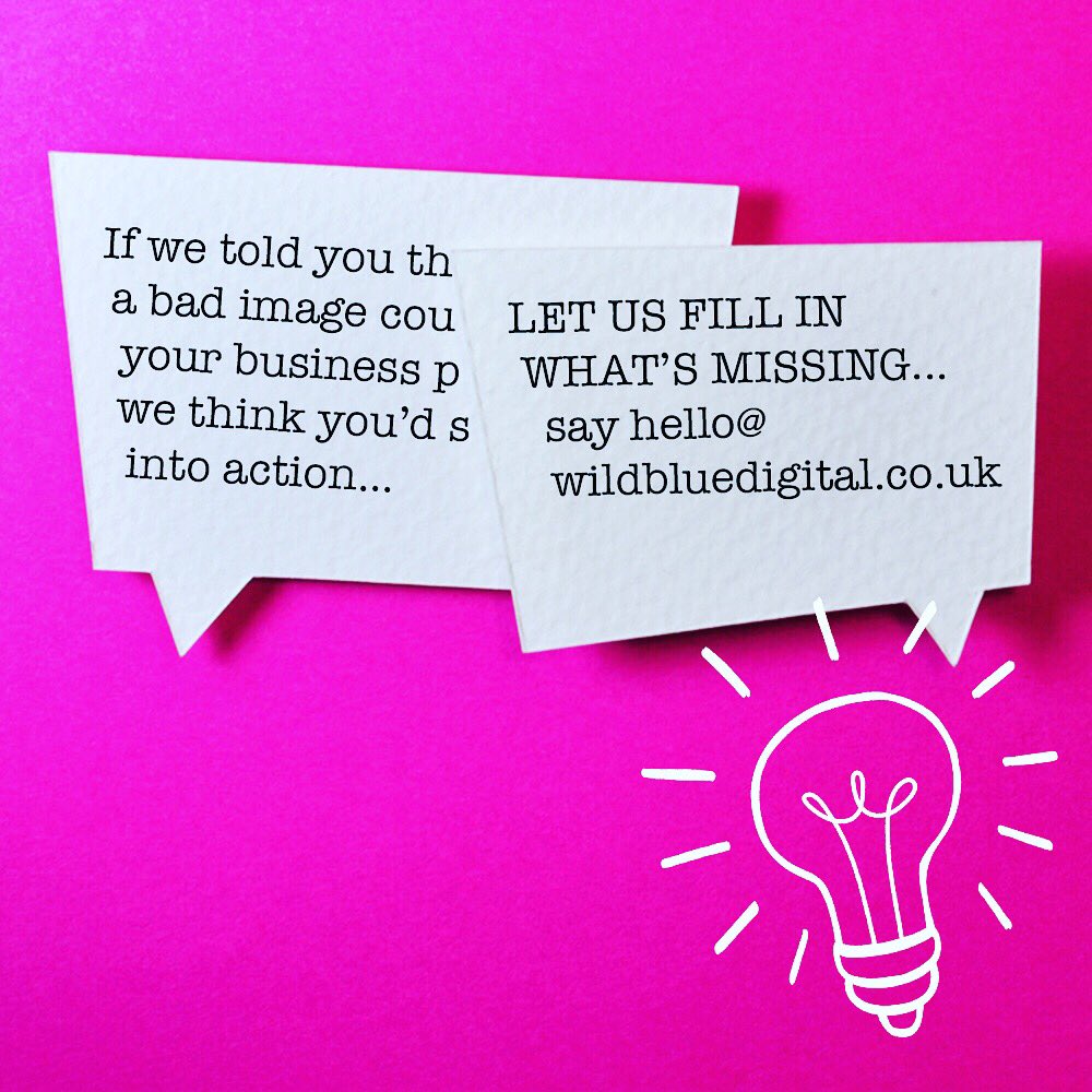WildBlueOnline's tweet photo. If we told you that you that a bad image could damage your business potential, we think you’d spring into action...www.wildbluedigital.co.uk
#businessowner #businesswoman #surreybusiness #smallbusinessowner #smallbusiness  #graphicdesigner #webdesign #digitalmarketing https://t.co/AzqPbUpdXV