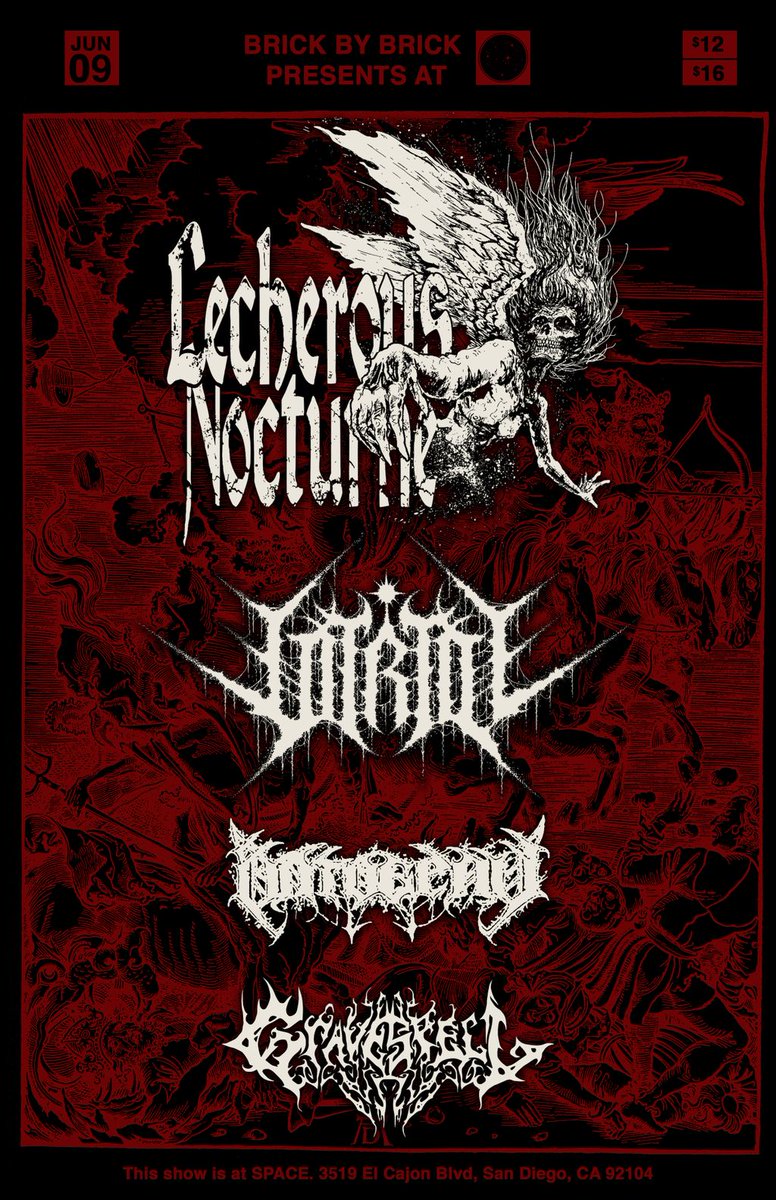 BxBpresents's tweet photo. Upcoming shows at @spacebarsd — @INTERARMA804 and Thantifaxath on 05/26, Cloud Rat and Gadget on 05/28, @royalthunderAtl and Dead Now on 05/31, @LecherousMetal and Vitriol on 06/09 — visit https://t.co/A0M43PefFl for tickets! #SanDiego @sdlocalmusic @FinestMusicSD @dosd https://t.co/6YVjy3oEMX