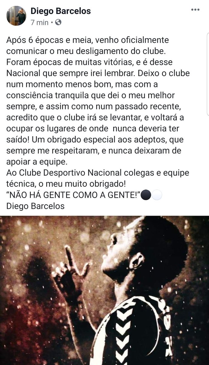 CdnacionalD's tweet photo. Seras sempre um dos nossos ate um dia Diego⚫⚪obrigado por tudo https://t.co/wX922PULT6