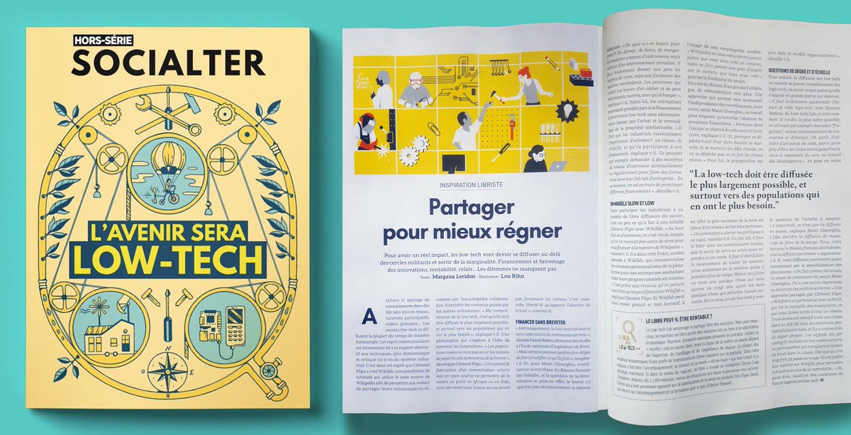 wiki_fab's tweet image. @wiki_fab est dans le dernier numéro du magazine @Socialter en kiosque cette semaine ! 📰🌍 L&apos;avenir sera #lowtech