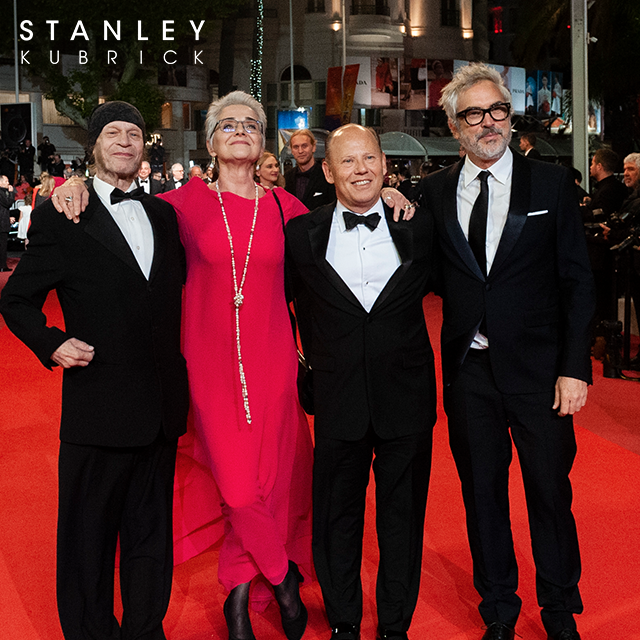 StanleyKubrick's tweet photo. An incredible few days at #Cannes2019. Katharina Kubrick, Leon Vitali, Alfonso Cuarón and President of WB Theatrical Dist. &amp; Home Ent Ron Sanders attended the prestigious film festival for a very special 4K presentation of Stanley Kubrick's horror classic, #TheShining. https://t.co/FAcC49Rzg0