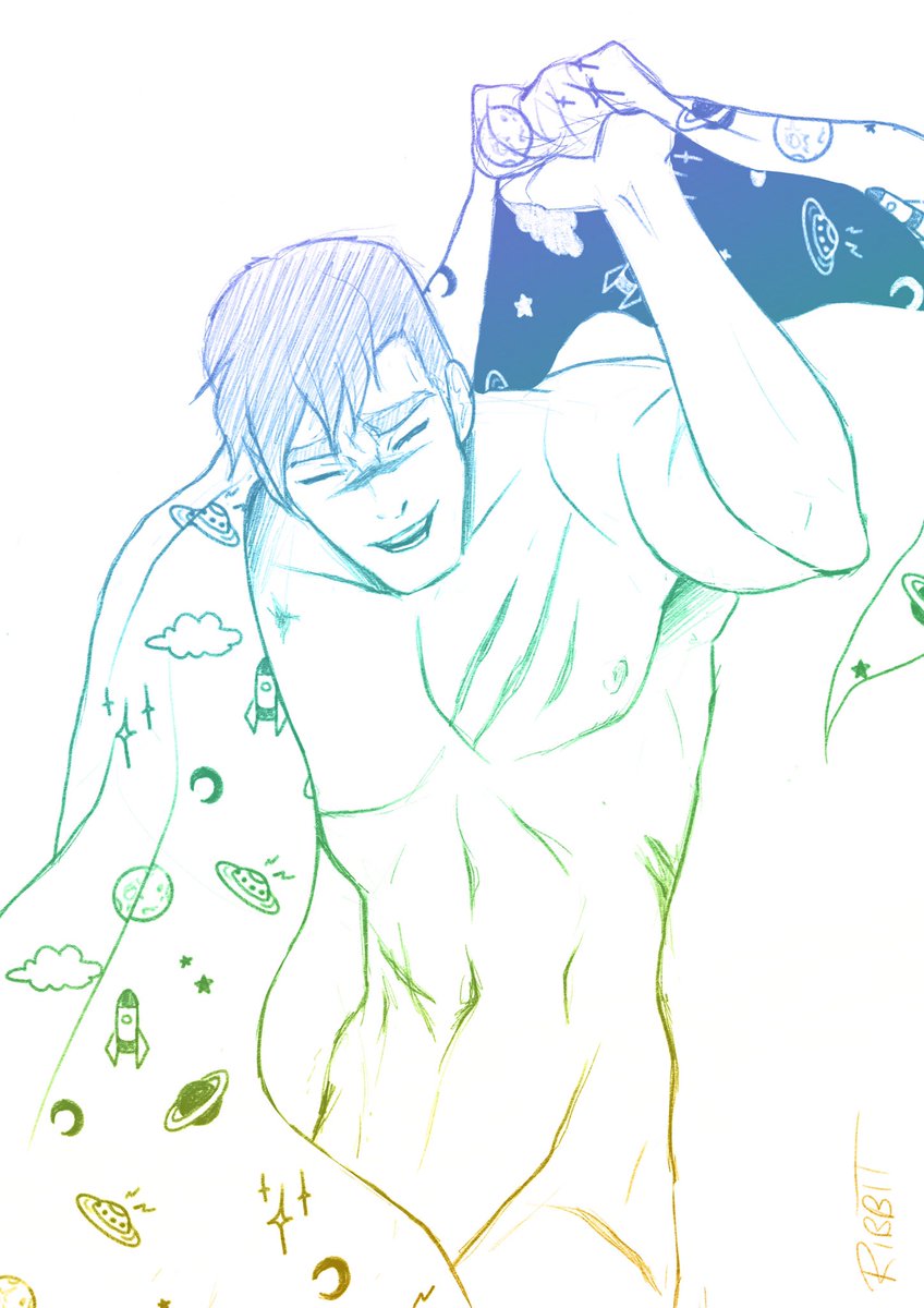 So I finally wanted to make a rainbow Shiro, but I decided to make his Pride flag a little more space themed... now its more of a space scarf XD  hope I can show you how the foil prints turned out tonight ☺️

my mood is better now, thank you guys for the soft Sheiths ;w; ilu