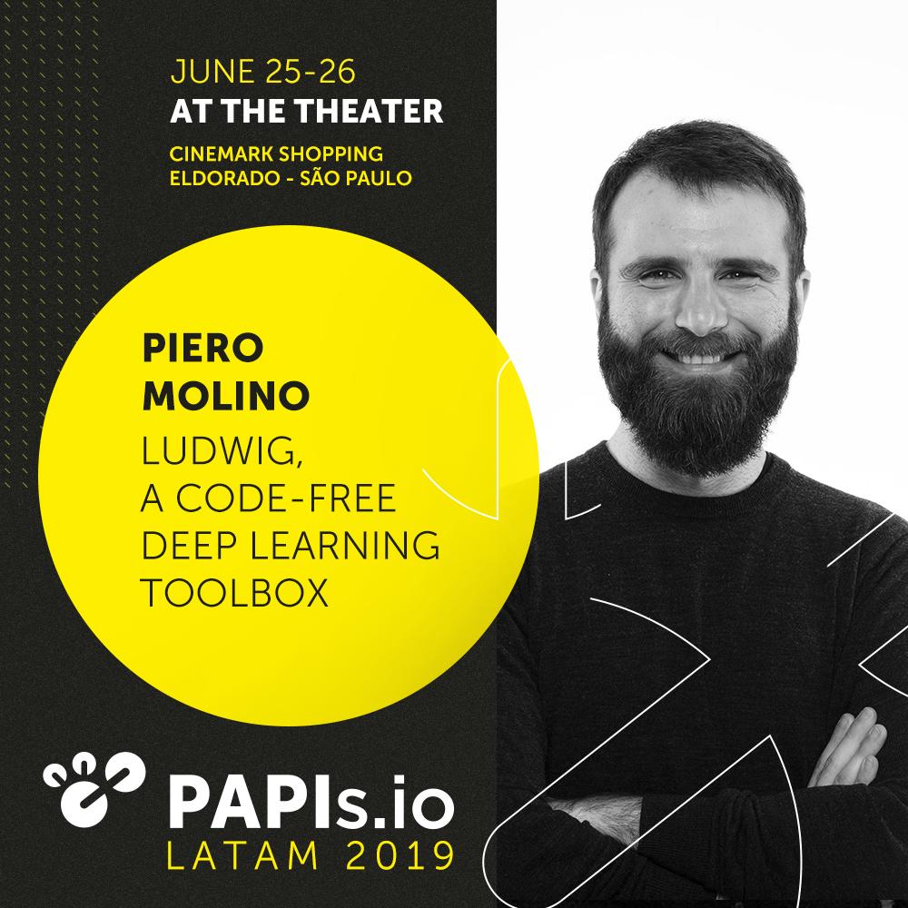 papisdotio's tweet photo. We are excited to announce Piero Molino @w4nderlus7 as featured speaker at https://t.co/tPMUigVquU LATAM, where he will present Ludwig, a code-free #DeepLearning toolbox

Check the conference program at https://t.co/4SWxjRDfOe and  @w4nderlus7 talk at https://t.co/g0vDAxruMQ https://t.co/EBEqkOSqzp