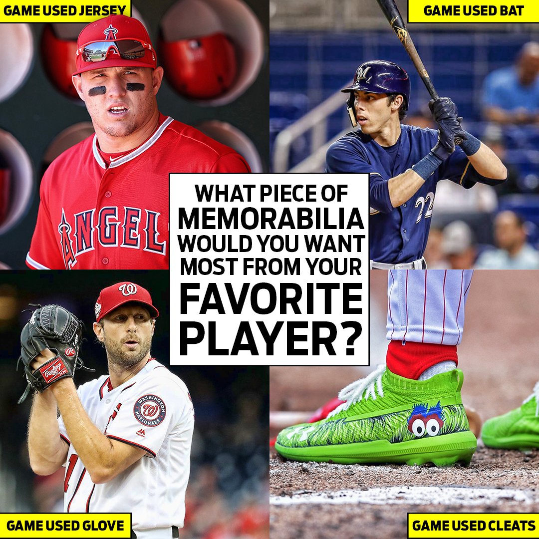 steinersports's tweet photo. Who is your favorite MLB player?

If you had to choose one piece of their game used memorabilia, what would you take? 🤔 https://t.co/0ifXfWDONf